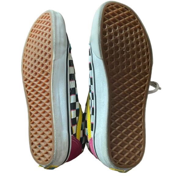 Vans Off the Wall Old Skool Crazy Check Neon Sneakers Mens 6.5 Womens 8 - Picture 14 of 15